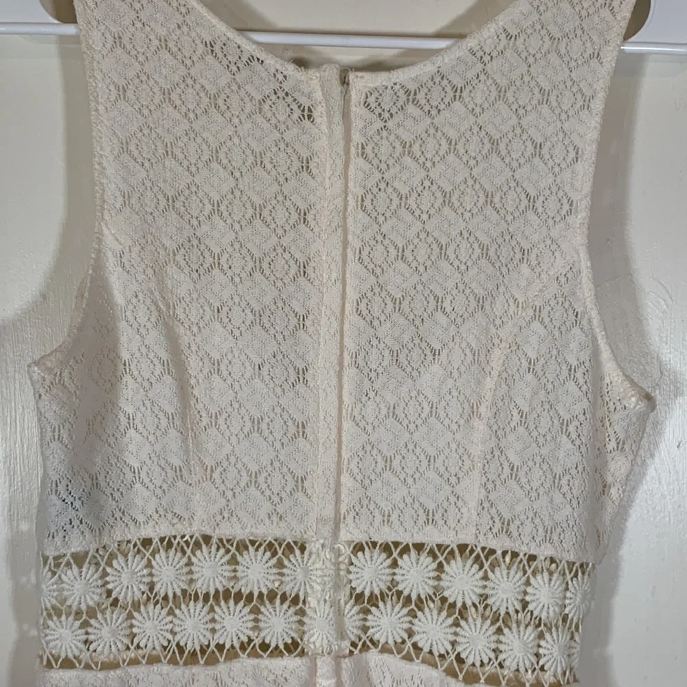 Free People Lace Crochet Fit and Flare Mini Dress, 6